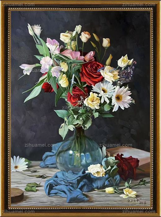 精品收藏油画花卉油画