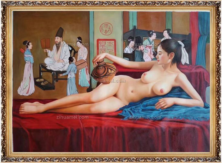 纯手绘中式人体写实油画
