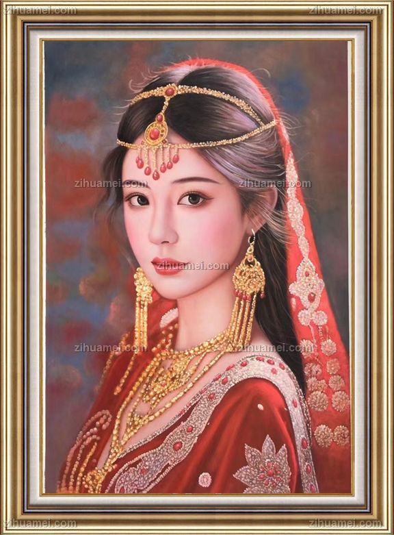 新疆美女图纯手纯人物油画