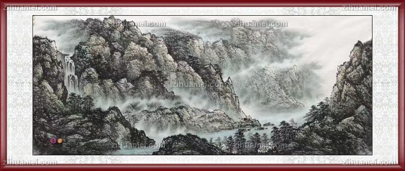 风景国画水墨画