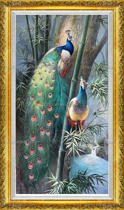 适合玄关的中式纯手绘风景油画