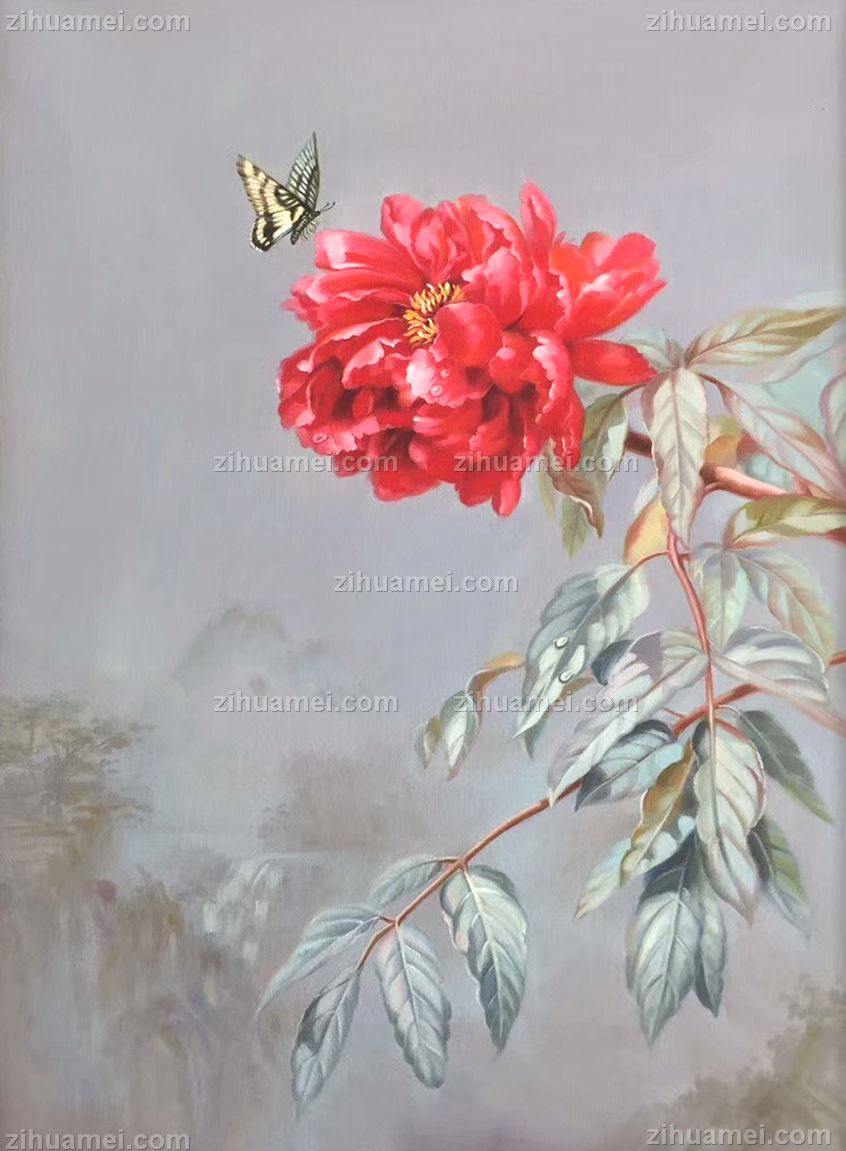 富贵牡丹 中式油画