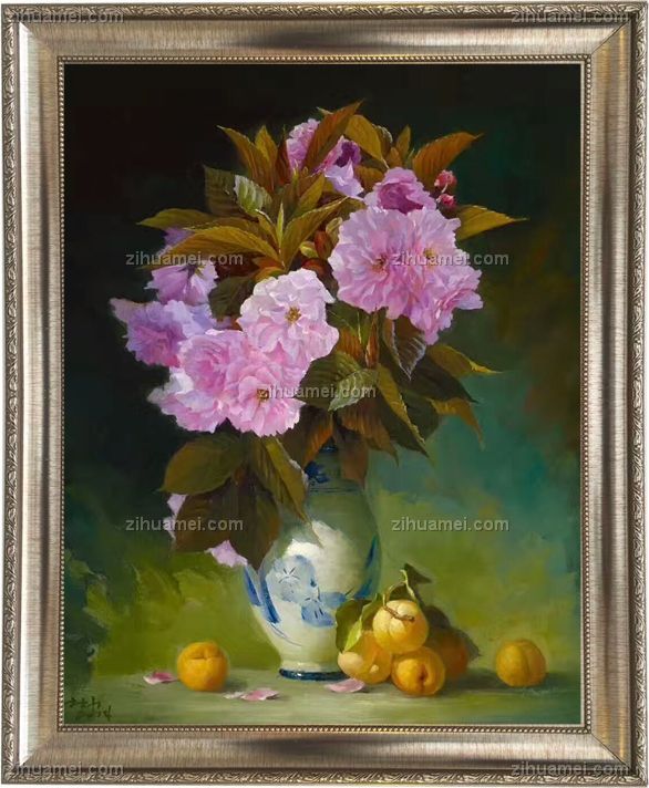 欧式油画 花瓶 静物油画