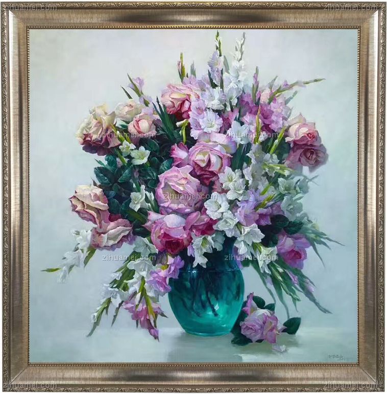 静物油画 写意油画 美丽的花瓶