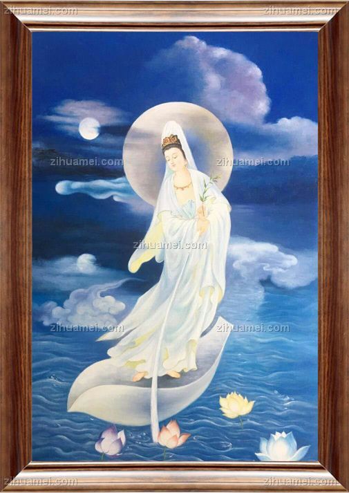 纯手绘手工 宗教油画 观音大士