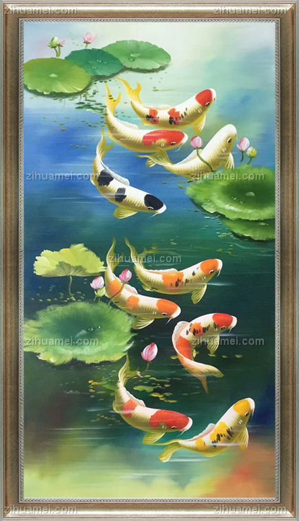九鱼图 荷花