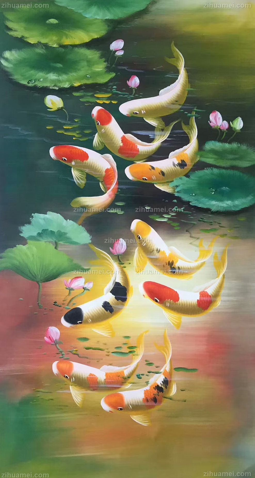 九鱼图 荷花