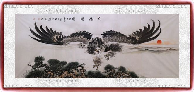 大展鸿图 雄鹰展翅 国画