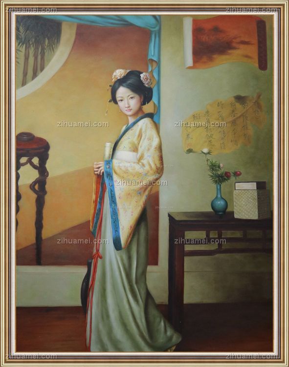 古代中式美人 油画