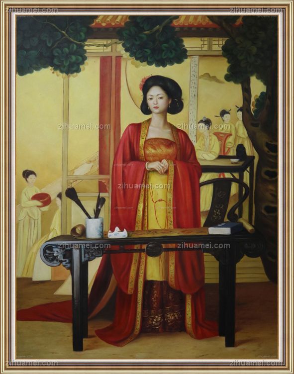 古装美女 油画