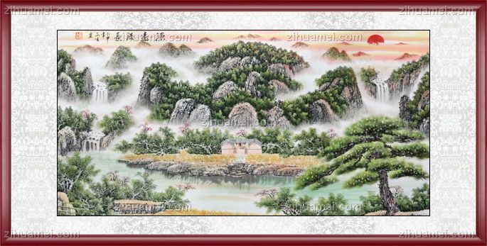 水墨画 聚宝盘