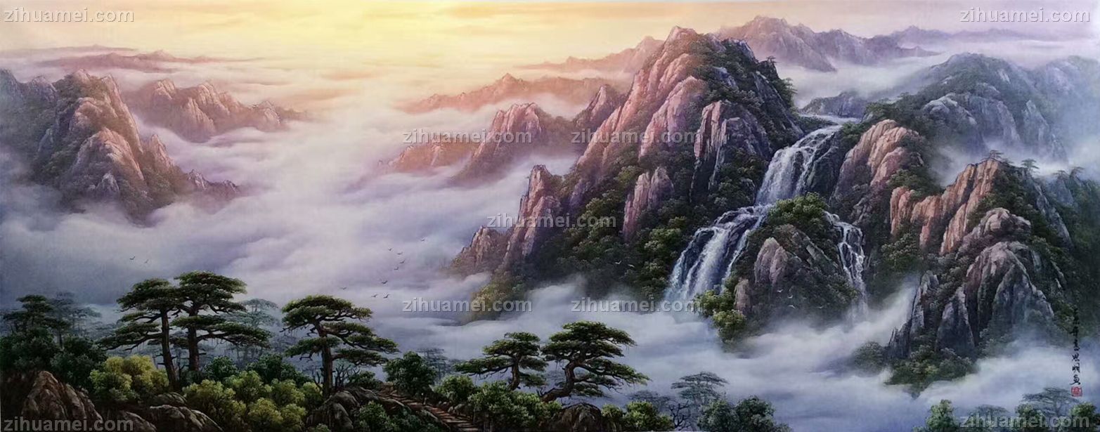 山水油画 中式油画