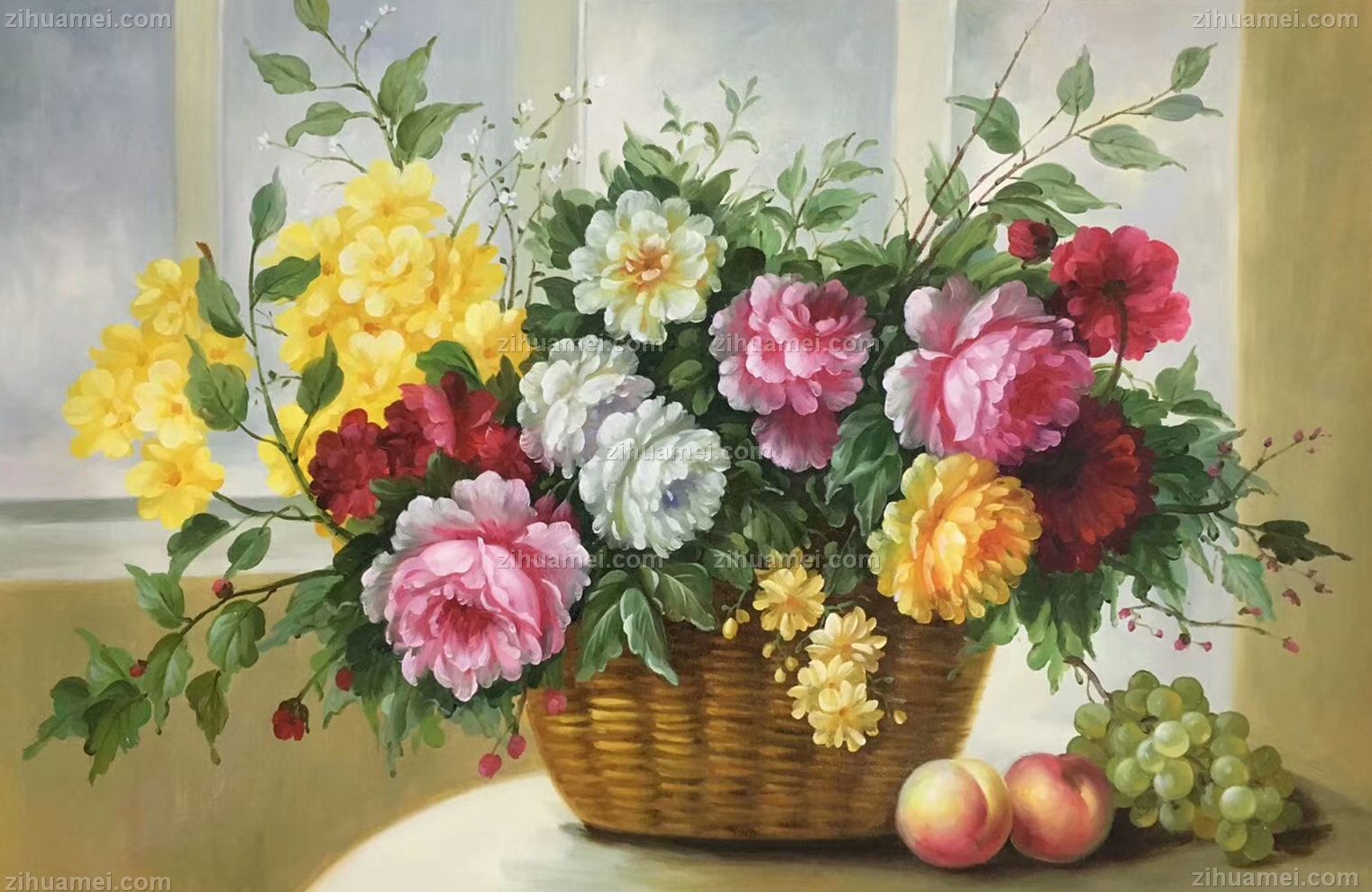 手绘油画欧式花卉