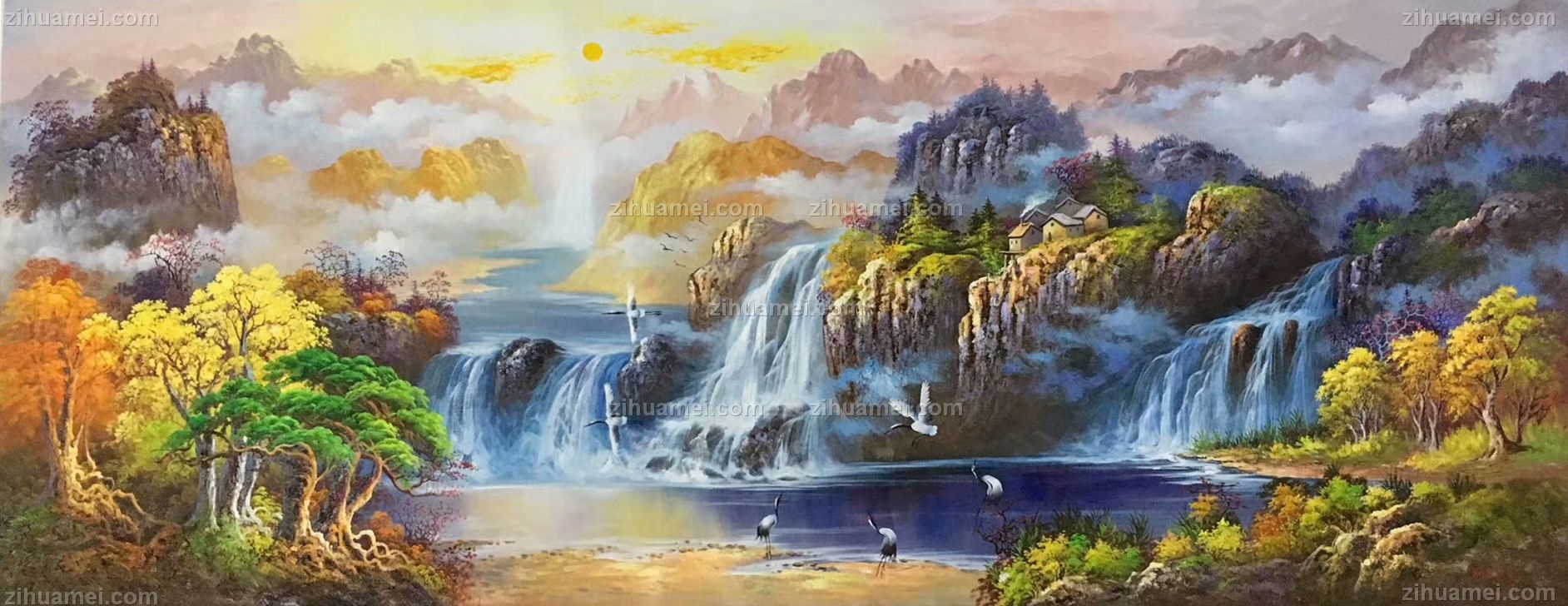 聚宝盆油画纯手绘