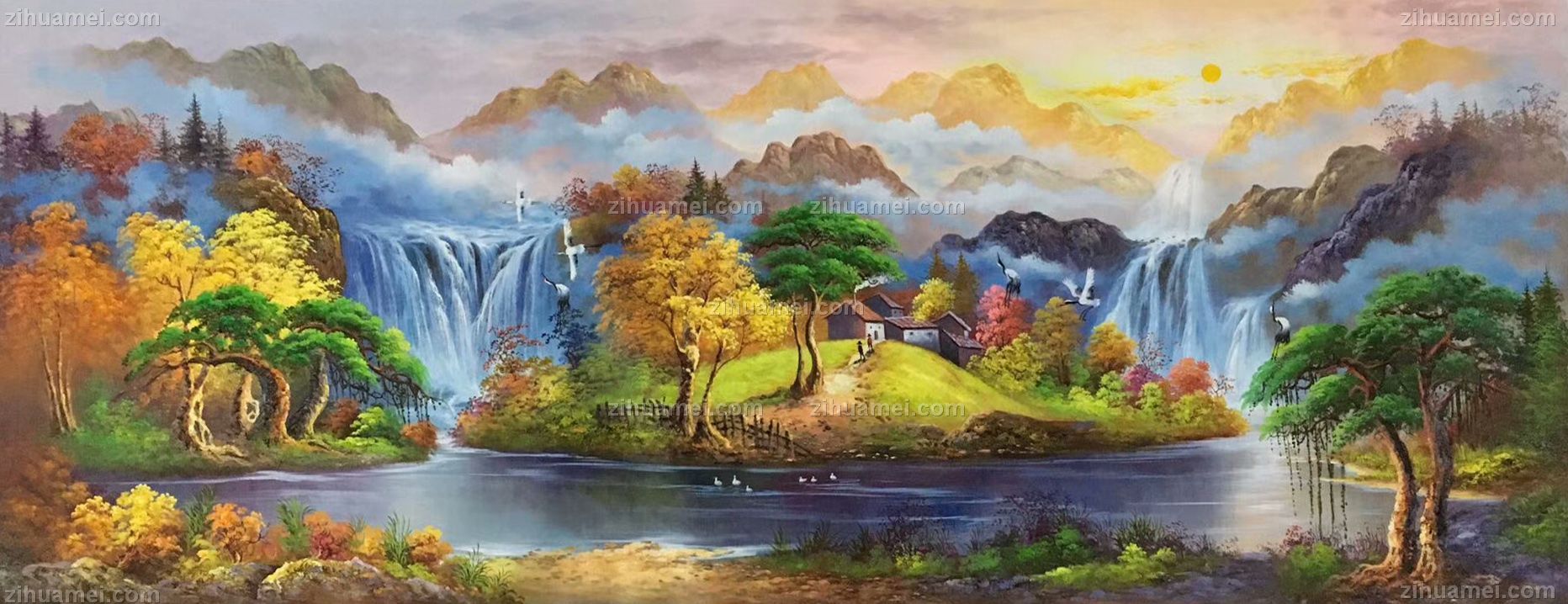 聚宝盆油画纯手绘