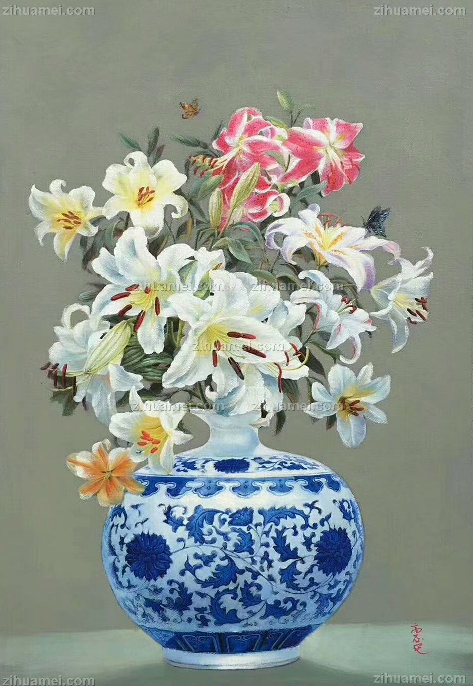 古典花卉中式油画