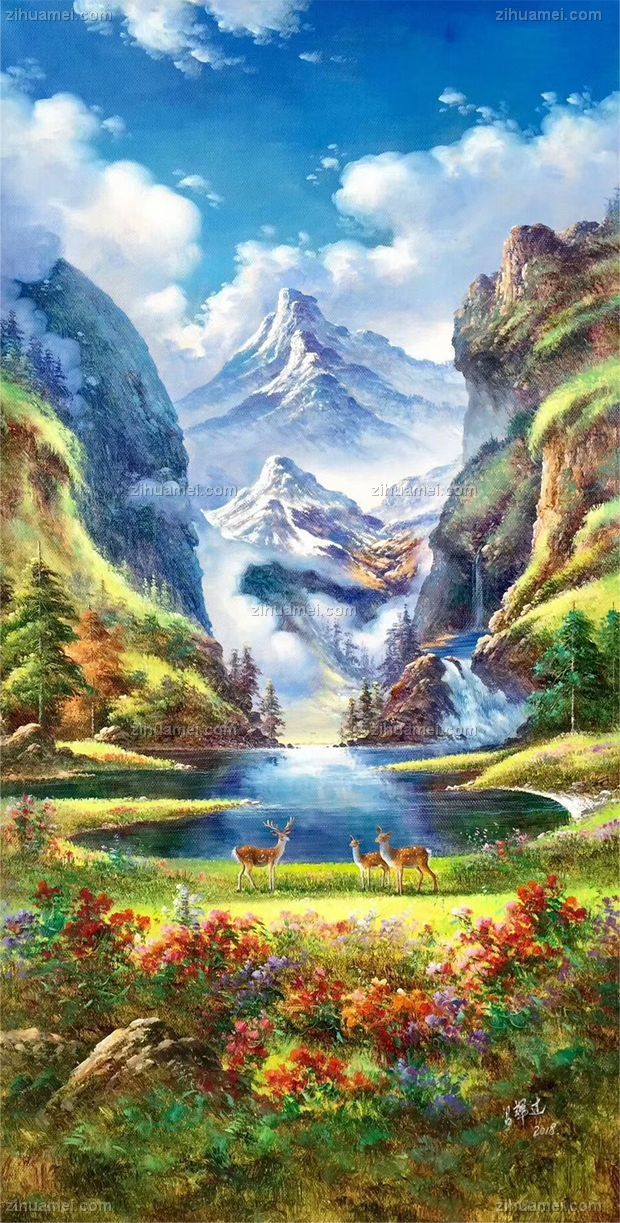 风水油画 聚宝盆