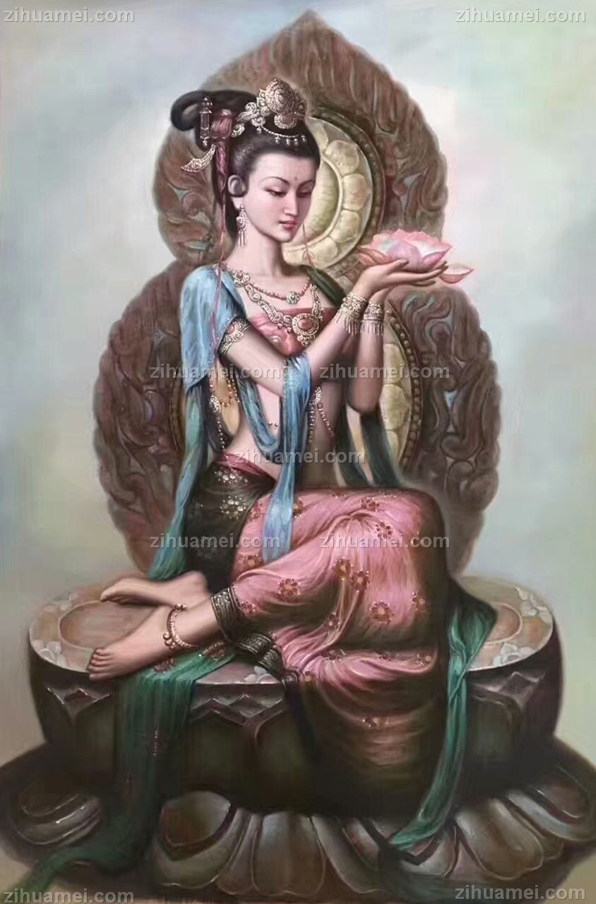 敦煌壁画观音手绘油画