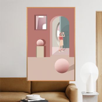 高档轻奢Meiisn莫兰迪色现代简约装饰画晶瓷画玄关走廊挂画