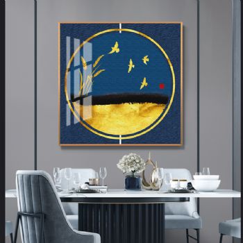 高档艺术冉冉升起的蝴蝶轻奢晶瓷画装饰画铝合金框现代简约样板房抽象走廊挂画