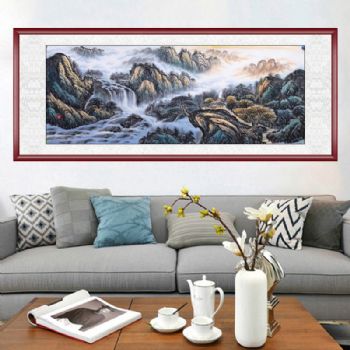 高品质山水画中国国画中式传统水墨山水画小六尺手绘山水画接受个性提词