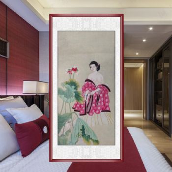 人体艺术手绘人物国画四尺工笔人物美女图仕女图裸体人物画古代人物国画