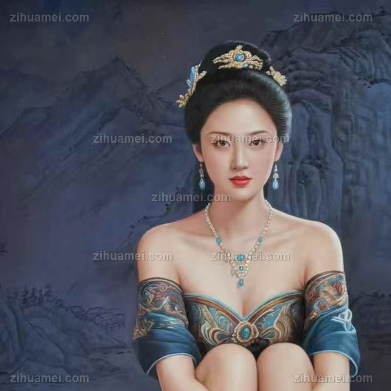 油画人体布面油画少女写实油画纯手绘手工精品人物油画-字画美