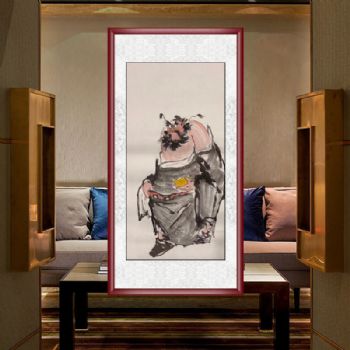 钟馗三尺人物国画纯手绘国画玄关挂画