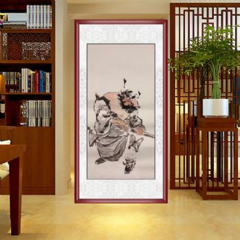 钟馗拔剑人物国画纯手绘水墨国画客厅玄关中式人物画