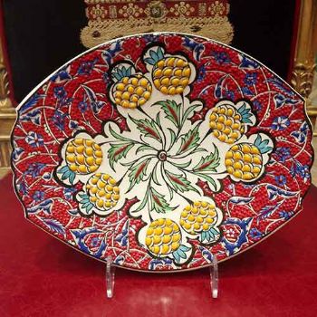 盘子25CM 产地：made in Iran 伊朗纯手工陶瓷mina