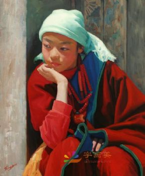 新中式人物油画写实美女人物油画
