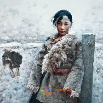 新中式人物油画写实美女人物油画