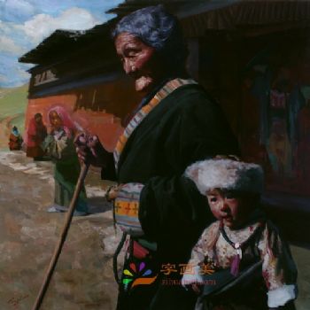 新中式人物油画写实美女人物油画