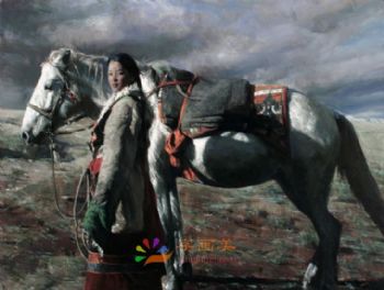 新中式人物油画写实美女人物油画