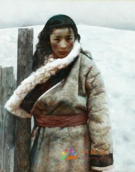 新中式人物油画写实美女人物油画