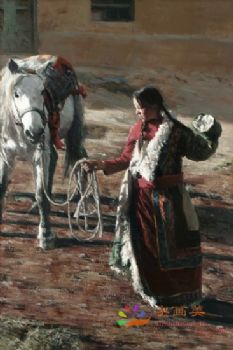 新中式人物油画写实美女人物油画