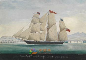 海浪帆船大航海风景油画