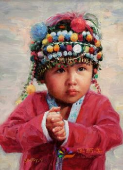 新中式人物油画写实美女人物油画