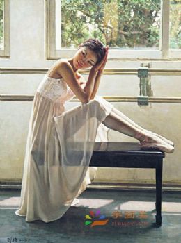 新中式人物油画写实美女人物油画