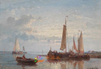 海浪帆船大航海风景油画