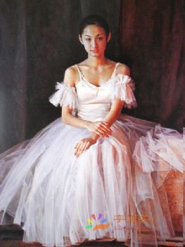新中式人物油画写实美女人物油画