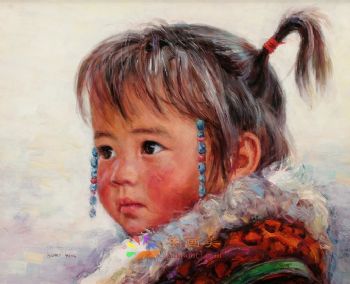 新中式人物油画写实美女人物油画