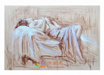 新中式人物油画写实美女人物油画