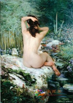 新中式人物油画写实美女人物油画