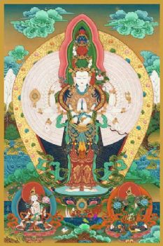 佛像国画唐卡写实工笔人物佛像经典精品人物国画