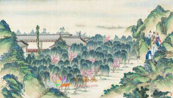 工笔风景建筑国画写实人物国画红楼梦绘画