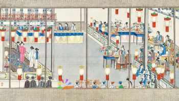 工笔风景建筑国画写实人物国画红楼梦绘画