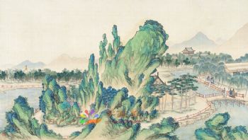 工笔风景建筑国画写实人物国画红楼梦绘画