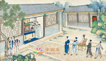 工笔风景建筑国画写实人物国画红楼梦绘画