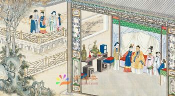 工笔风景建筑国画写实人物国画红楼梦绘画